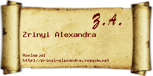 Zrinyi Alexandra névjegykártya